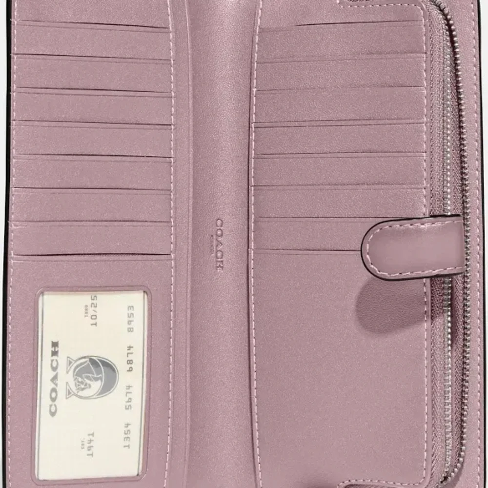 Coach Faded Purple Smooth Leather Skinny Wallet - Picture 2 of 3